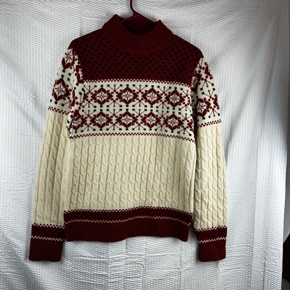 Vintage LORD JEFF Fair‎ Isle Cable Knit Sweater Men's L – Made in USA